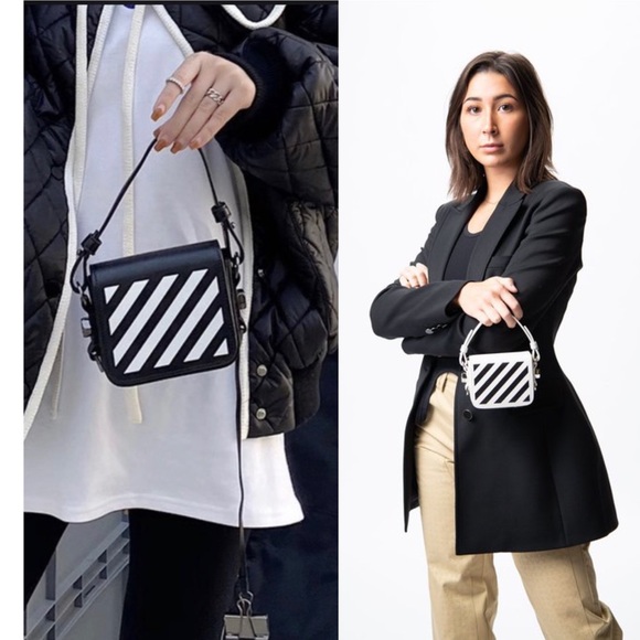 Off-White Baby/Mini Diagonal Stripe Flap Bag - Picture 1 of 7